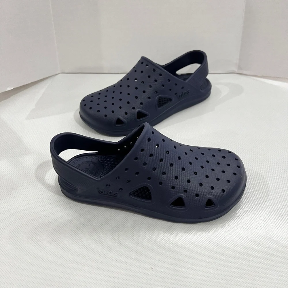 Totes Kids Solobounce Perforated Sandals Navy Blue Slip-On Clogs Kids Size 9-10